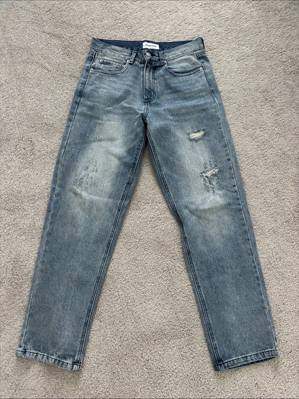 Men's Distressed Blue Jeans - Ryoko Rain